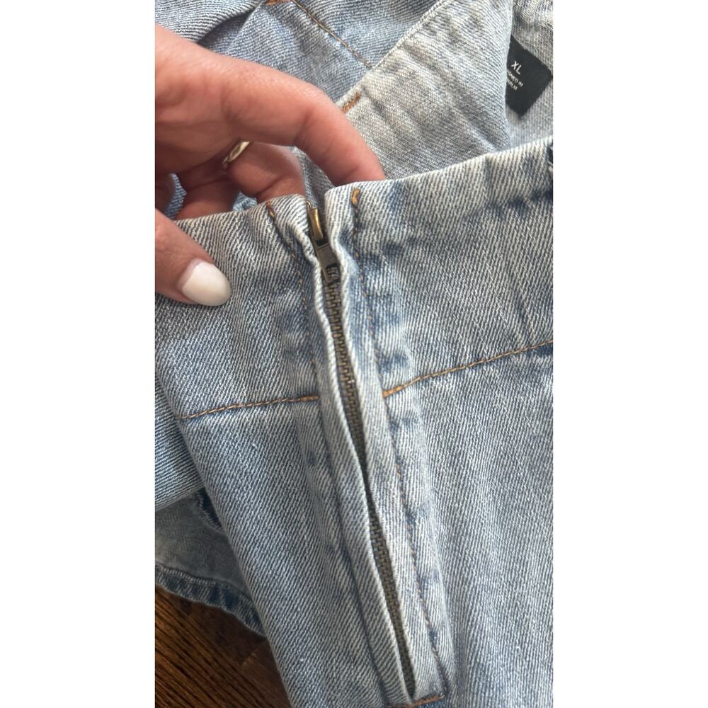 Revolve Lioness Denim Rendezvous Micro Mini Skort Festival Concerts Size XL 3069 - Picture 7 of 9